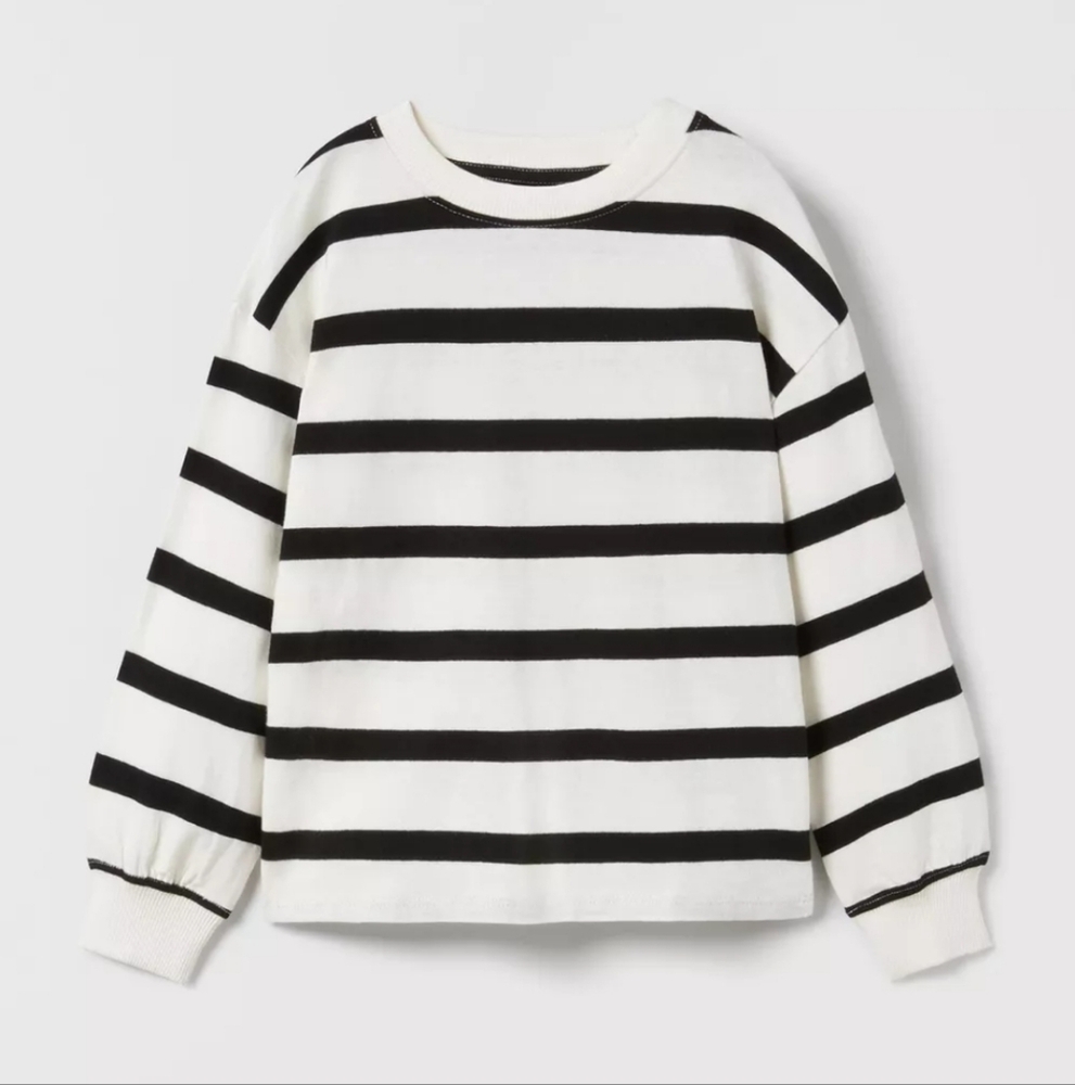Zara Striped Kids Shirt - Black and White, Size 6